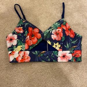 Tropical Print Crop Top Bustier